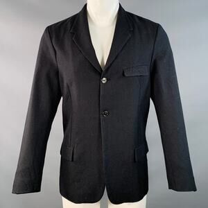 ARCHIVIO J.M.RIBOT Size M Black Wool Twill Single Breasted Buttoned Jacket